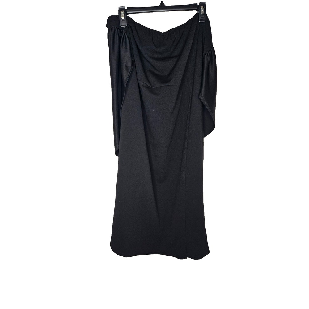 Boohoo Plus Halter Wrap Midi Dress Black Size 26 NWT Stretch Elegant